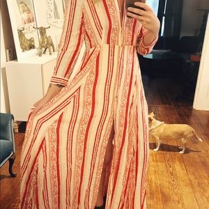 Free people maxi button up dress